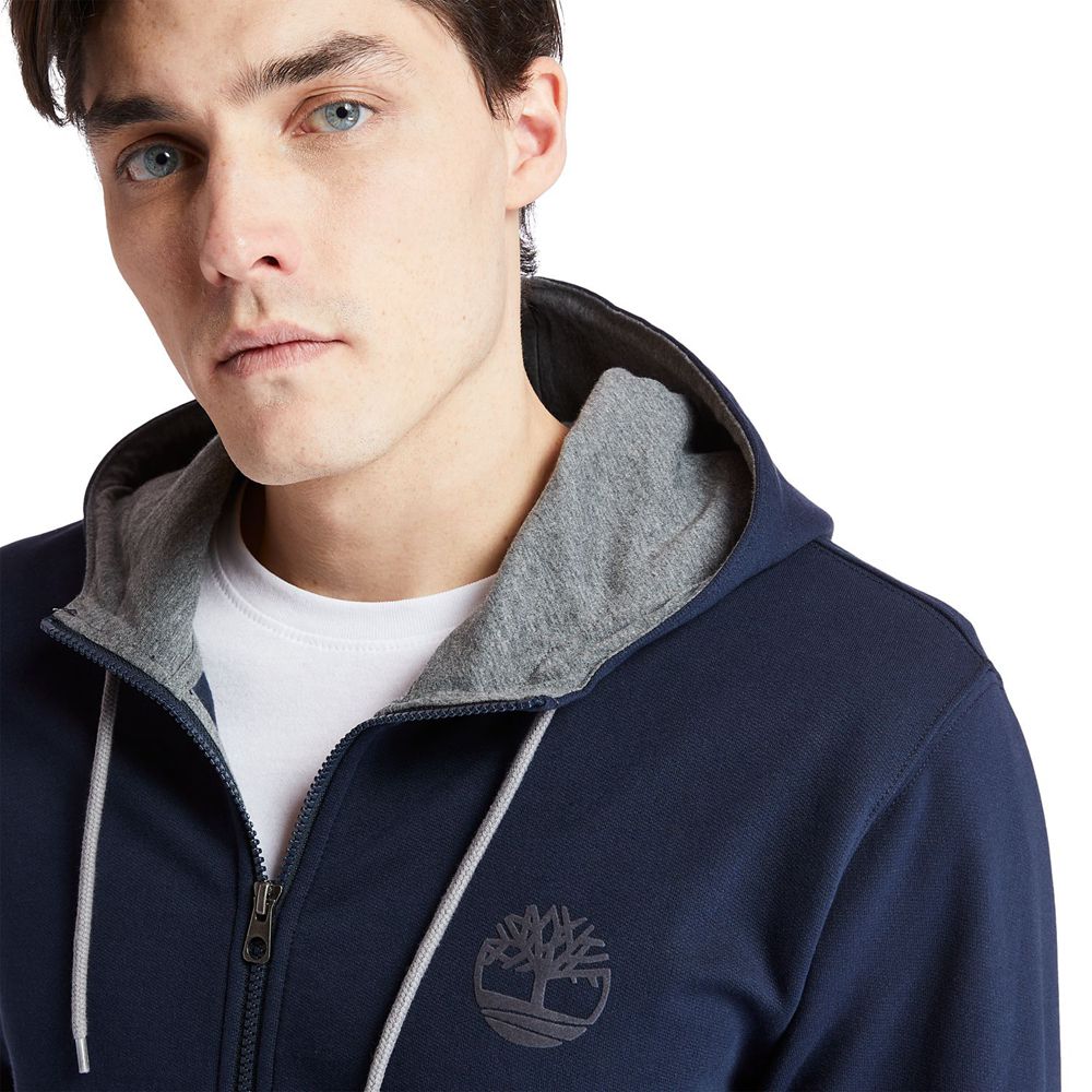 Sudadera Timberland Hombre Tbl® Full-Zip Logo Azul Marino - Chile QUF-214307